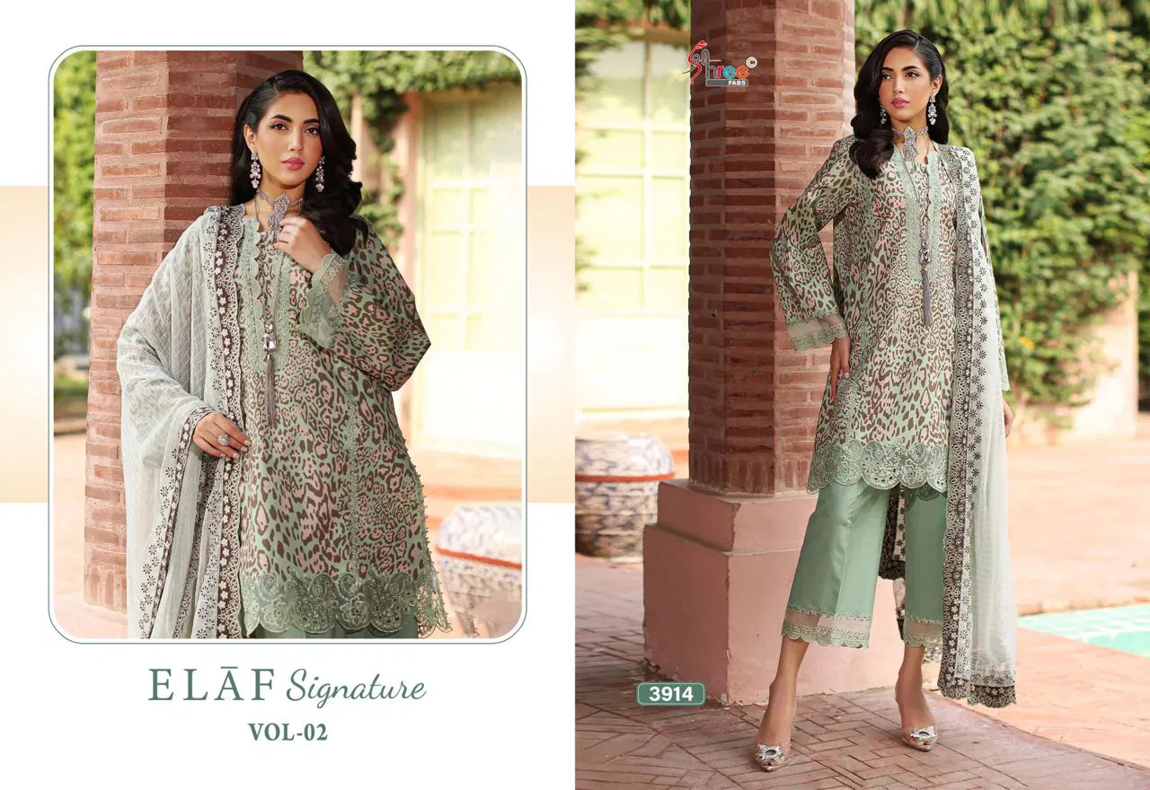 Elaf Signature Vol 2 By Shree Cotton Dupatta Pakistani Salwar Kameez Exporters In India
